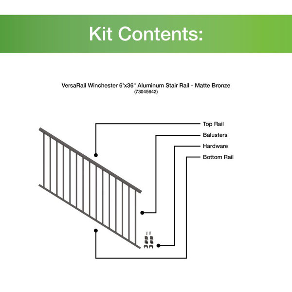 Barrette Outdoor Living 36'' H x 72'' W Aluminum Porch And Stair